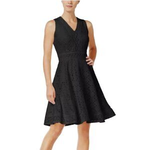 Charter Club Black Lace Fit & Flare Dress • Size Large • Classic Elegance
